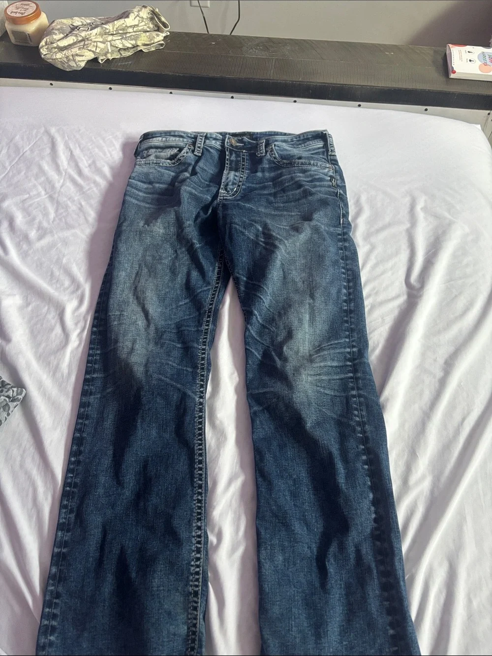 Silver Jeans Men's Blue Washed Straight Jeans